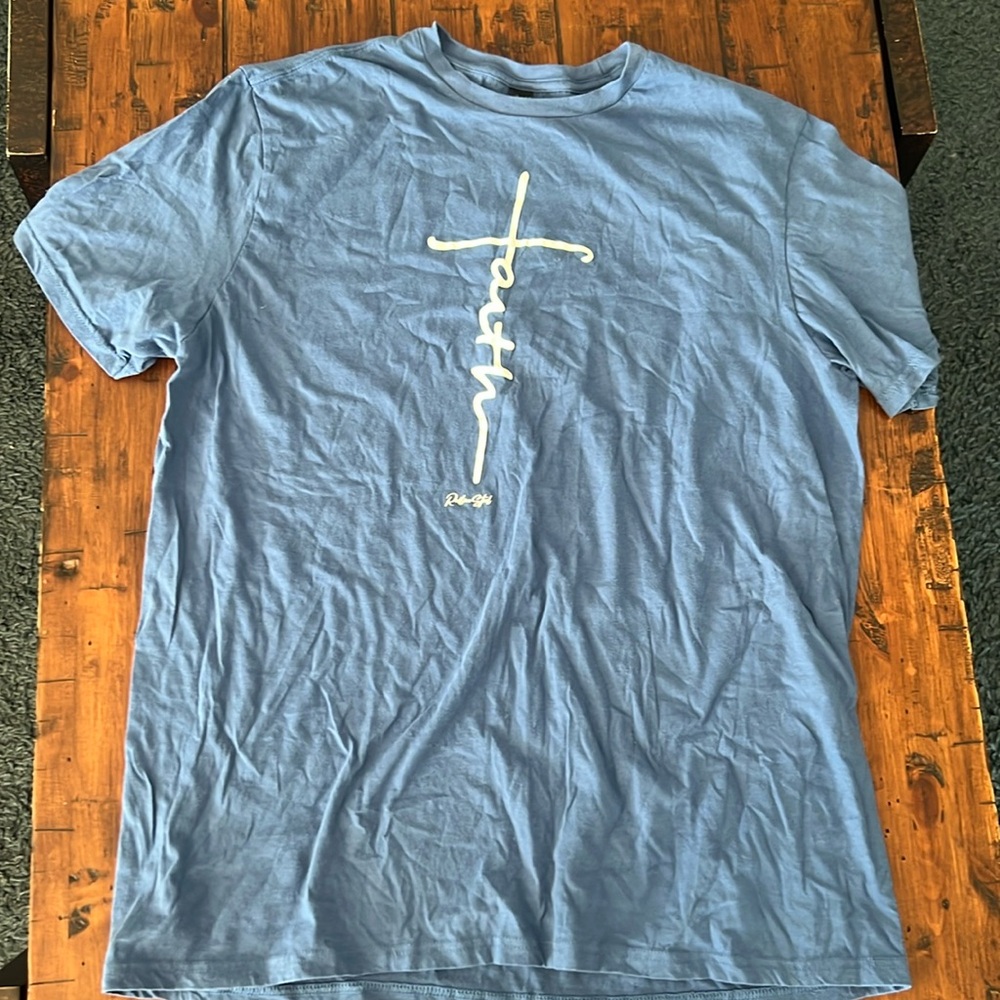 Blue “Faith” T-shirt